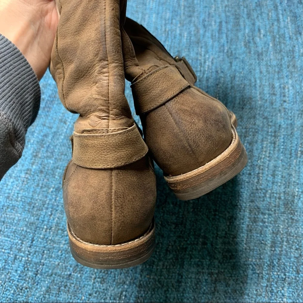 Cole Haan Petra Brown Leather Riding Boots Knee High Women's Size 5.5 Side Zip